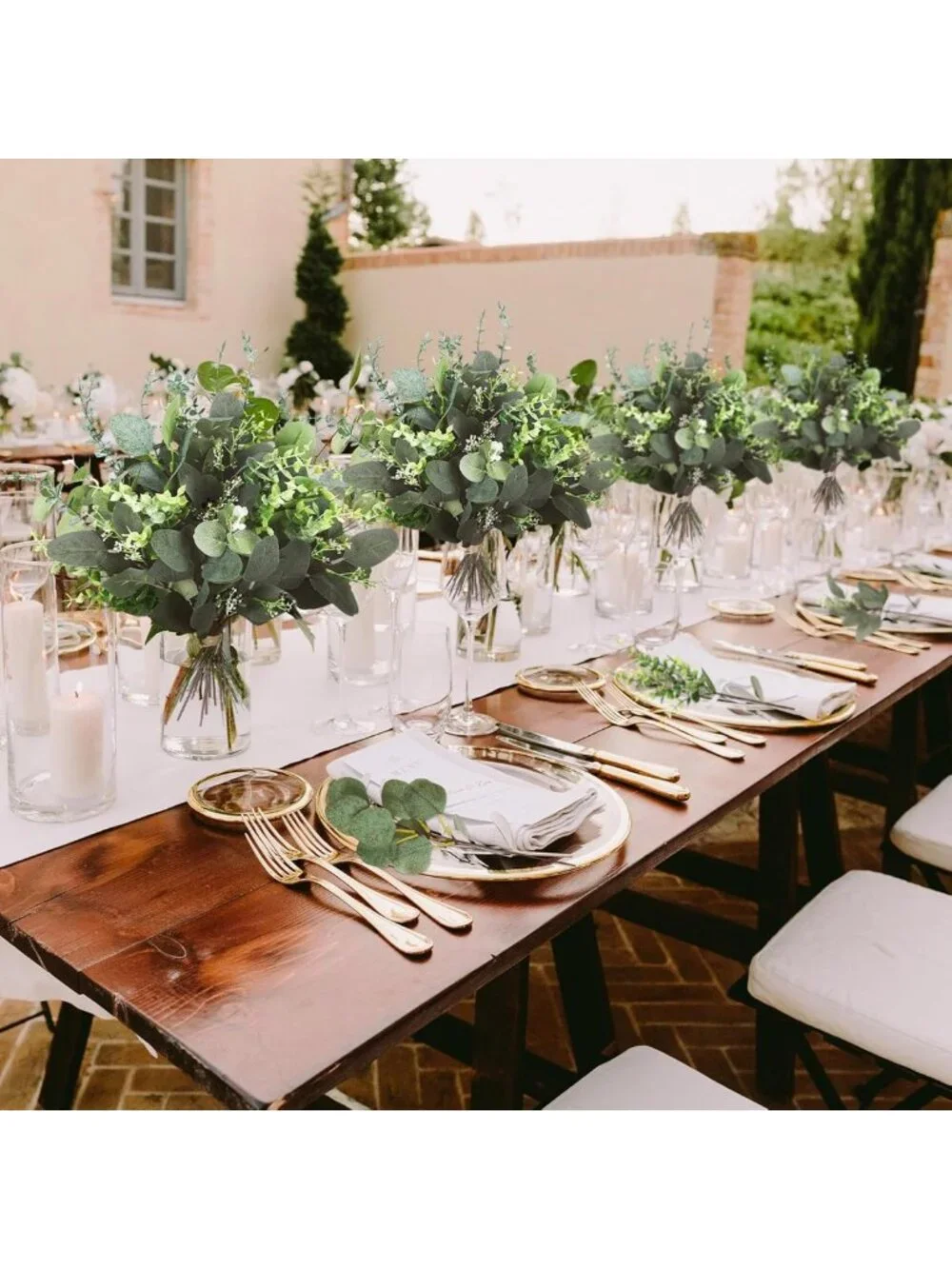 400 Pcs Mixed Eucalyptus Leaves Stems - Bulk Artificial Greenery Decor